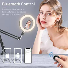 Foto led anel de luz 26cm selfie anel lâmpada com tripé clipe de telefone pode - Monteiro Imports 