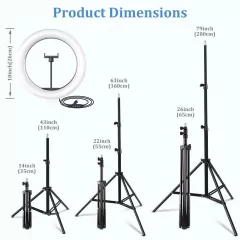 Foto led anel de luz 26cm selfie anel lâmpada com tripé clipe de telefone pode