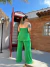 Calça Plissada Alice Verde - comprar online