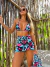 Biquini cortininha Turquesa Animal Print - loja online