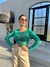 Body lurex verde água - comprar online