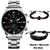 Novo relógio masculino conjunto de pulseiras de luxo fashion business couro marrom quartzo pulso W - comprar online