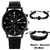 Novo relógio masculino conjunto de pulseiras de luxo fashion business couro marrom quartzo pulso W - Baiano do mg