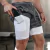 Camo Running Shorts Masculino 2 em 1 Shorts de Secagem Rápida