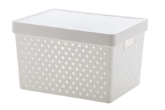 Cesto Organizador com Tampa Quadratta Branco 39x29x24cm UTMAIS844BRANCO