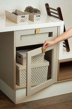 Cesto Organizador C/ Tampa 39 X 29 X 14 Cm Quadratta Creme - comprar online