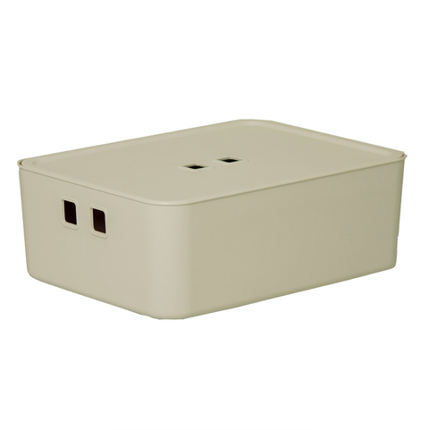 Organizador C/ Tampa 49x35x12 Cm Fly 19,0 Lts Creme