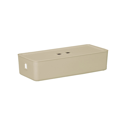 Organizador C/ Tampa 34x15x8 Cm Fly 3,2 Lts Creme