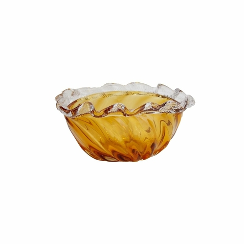 Centro De Mesa Decor Murano 21x15x10 Cm Ambar