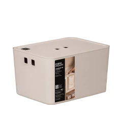 Organizador C/ Tampa 34x26x24 Cm Fly 18,0 Lts Creme
