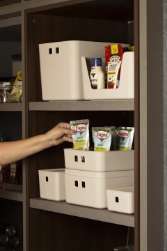 Organizador C/ Tampa 34x26x24 Cm Fly 18,0 Lts Creme - Utilita Mais - Sua loja de utilidades para facilitar o seu dia a dia