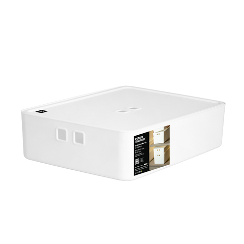 Organizador C/ Tampa 49x35x12 Cm Fly 19,0 Lts Branco