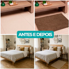 Kit 3 Tapetes Antiderrapante Chenille Bolinha Pipoca Pop Corn 60x40cm