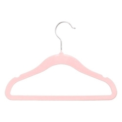 Cabide Veludo Infantil Slim Rosa Kit 50 pçs UTMAISP110150