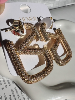 Brinco Argola Valentino Cravejado - Dourado 2065 - comprar online