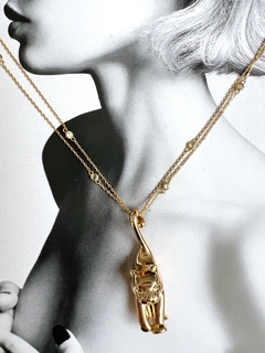 Colar Tigre Olho Esmeralda - dourado 4040 - comprar online