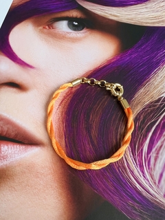 Pulseira Nylon Coral - dourada 4040