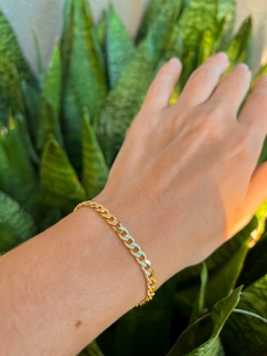 pulseira dourada elos grumet 0698 - comprar online