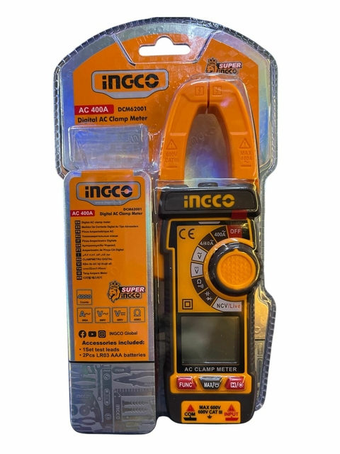 Pinza Amperometrica Ac 400 A Ingco Dcm62001