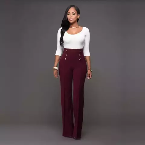 Roupas de verão para mulheres calças de cintura alta calças compridas feminin