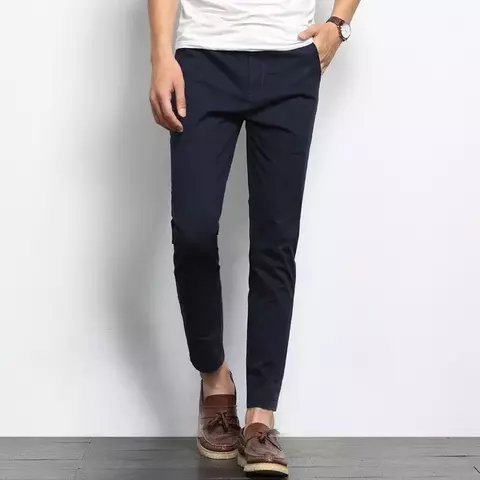 Brownon verão moda masculina cor sólida calças casuais homens em linha reta l