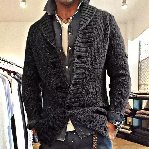 2025 outono e inverno moda de luxo novo suéter masculino retrô grosso gola que