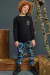 Conjunto The Future de Blusão e Calça Jogger em Moletom com Pelúcia Luc.Boo