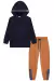 Conjunto Super de Blusão Azul Marinho em Moletom 3 Cabos com Pelúcia e Calça Jogger em Moletom com Pelúcia Luc.Boo na internet