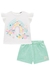 Conjunto de blusa em malha Wave e Short em moleton Arco Irís Infanti
