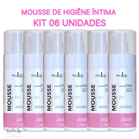 KIT 6 Unidades MOUSSE De Higiene Íntima 150mL Mary Life