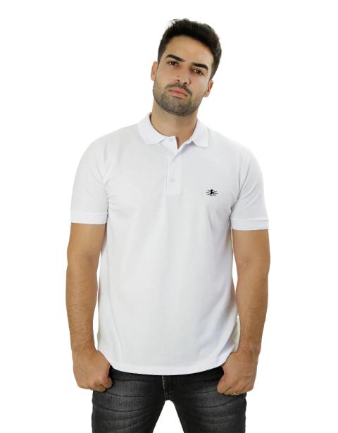 Camiseta Polo PIMA masculina DAN'S branca
