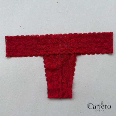 CALCINHA TANGA RENDA VERMELHA - comprar online