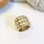 Anel Detalhado com Quadrados Liso - Semijoia em Ouro 18K
