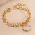 Pulseira Elo Português com Coração Cravejado com Microzircônias - Semijoia em Ouro 18K