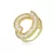 Anel Círculo com Corte e Zircônias Baguete - Semijoia em Ouro 18K
