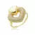 Anel Coração em Zircônia e Liso - Semijoia Ouro 18K - comprar online