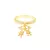 Anel Micro Zircônia com Dois Meninos Penduradas - Semijoia Ouro 18K