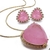 Conjunto pink light com zircônia - Semijoia em Ouro 18K