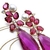 Conjunto Gotas cristal fucsia com pérolas e zircônias - Semijoia em Ouro 18K - comprar online