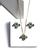 Conjunto três corações com zircônias - Semijoia em Ouro 18K