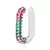 Piercing Fake Retangular Zircônias Coloridas em Ródio Branco - comprar online