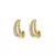 Brinco Dois Gomos Liso e Cravejado - Semijoia em Ouro 18K - comprar online