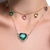 Conjunto Coração Cristal Verde Esmeralda com Detalhes em Micro Zircônias - Semijoia em Ouro 18K - Semijoias e Acessórios de Luxo | Dandara Barreto Joias