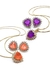 Conjunto Coração Tangerina com Microzircônias - Semijoia em Ouro 18K - comprar online