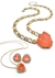 Conjunto Coração Tangerina com Microzircônias - Semijoia em Ouro 18K na internet