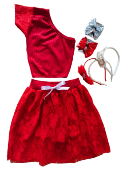 Conjunto saia em renda