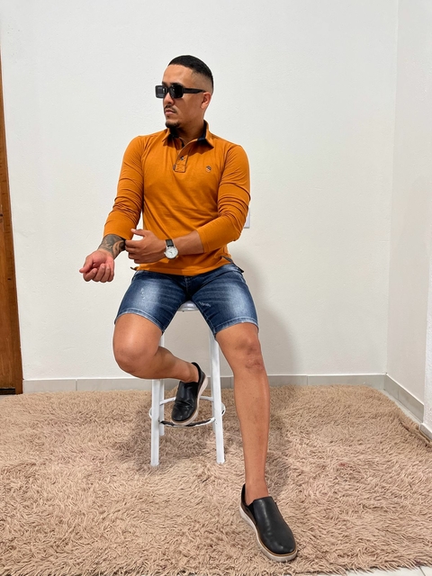 POLO MANGÃO M.PREMIUM FERRUGEM