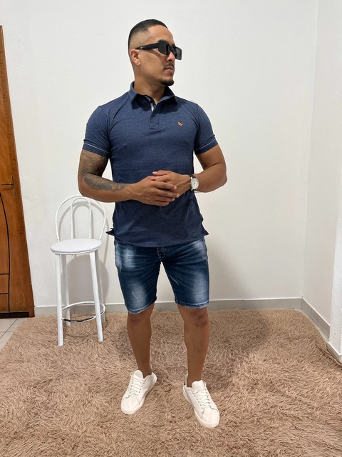 GOLA POLO SPOT CLARAIBA MARINHO
