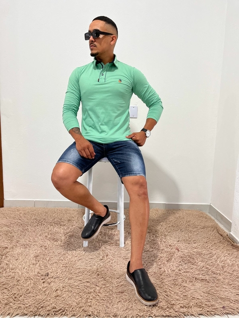 POLO MANGÃO M.PREMIUM VERDE PRIMAVERA