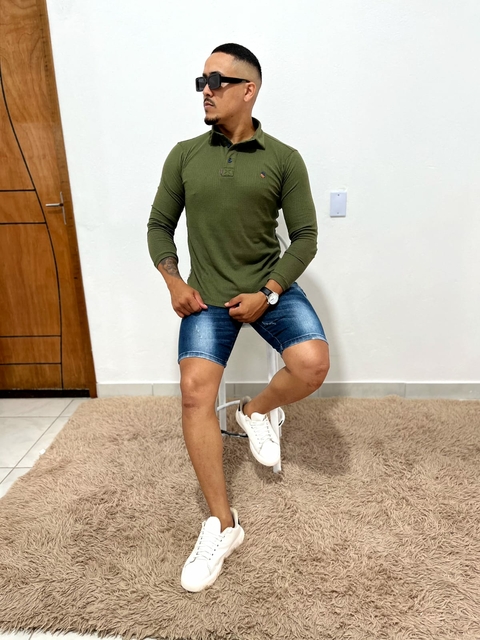 POLO MANGÃO CHESS VERDE LÔDO
